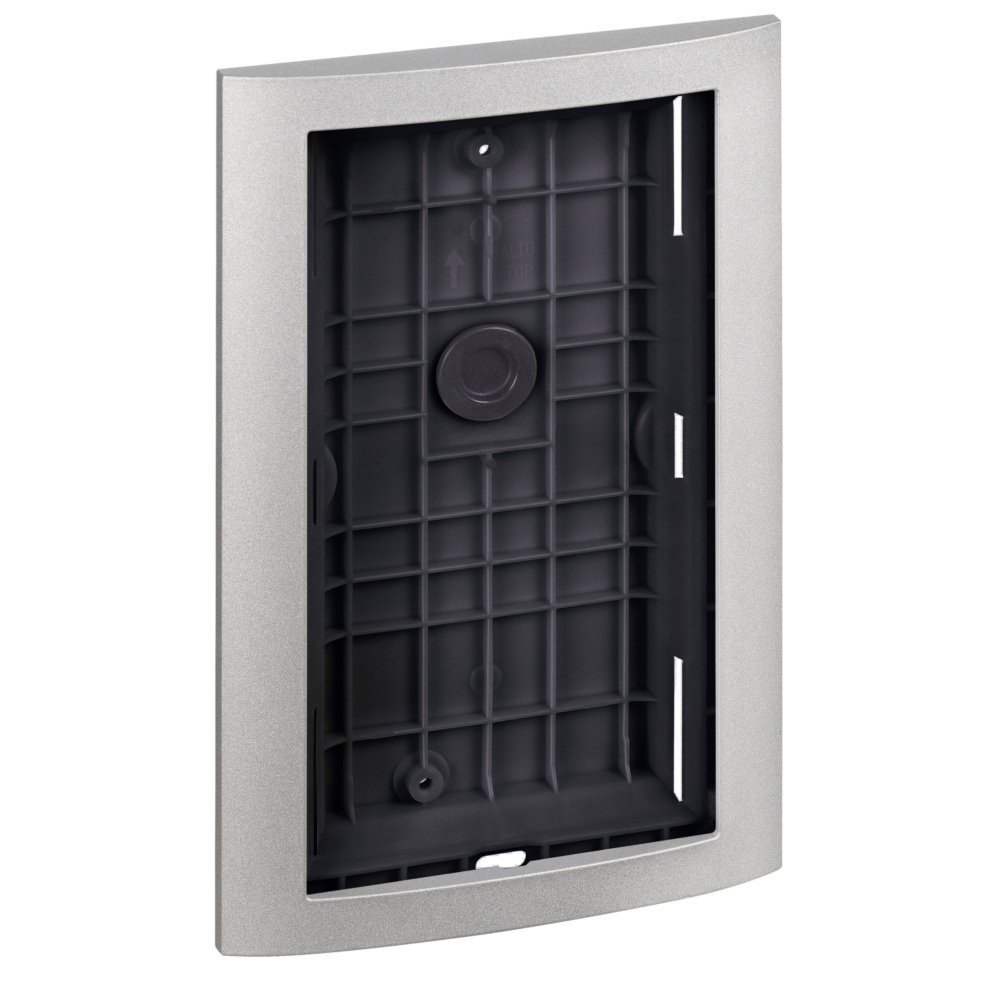 Linea 3000 flush-mounted cover frame + module support for audio/video door station can be combined with 2 module UP box frame Zamak