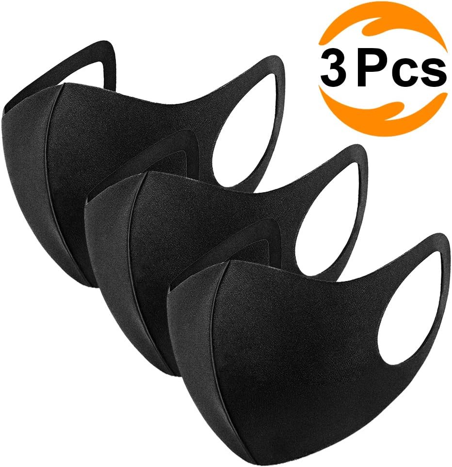 Unisex 3pcs Anti Pollution Dust Mask 3D Face Mouth Mask Washable and Reusable Mask for Cycling Camping