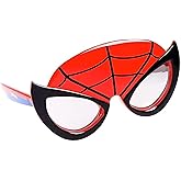 Sun-Staches Official Spider-Man Sunglasses Dress Up Costume Accessory UV 400 One Size Fits Most Kids