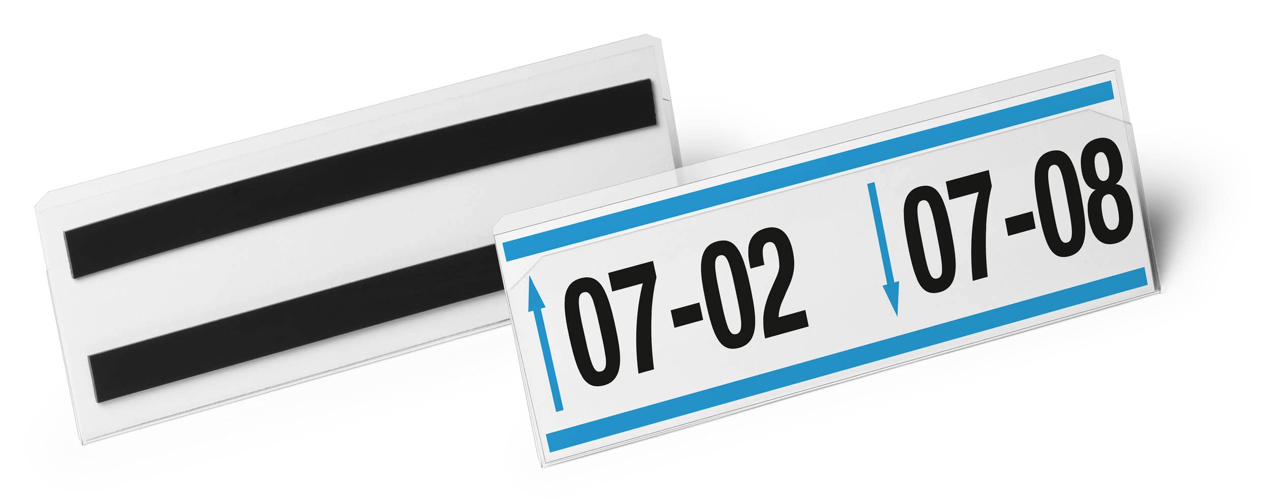 Durable Hard Cover Ticket Holder - Magnetic Label Holder - 1/2 A5 Landscape - Pack of 10 - Transparent - Perfect for Labelling Shelves and Racking