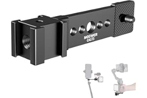 NEEWER Triple Cold Shoe Mount Plate for Mic LED Light, Metal Extension Bracket Microphone Stand Rig 1/4" 3/8" Compatible with