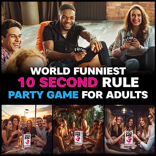 GIVE ME 3 Fast Paced and Hilarious Adult Party Games 2+ Players 10