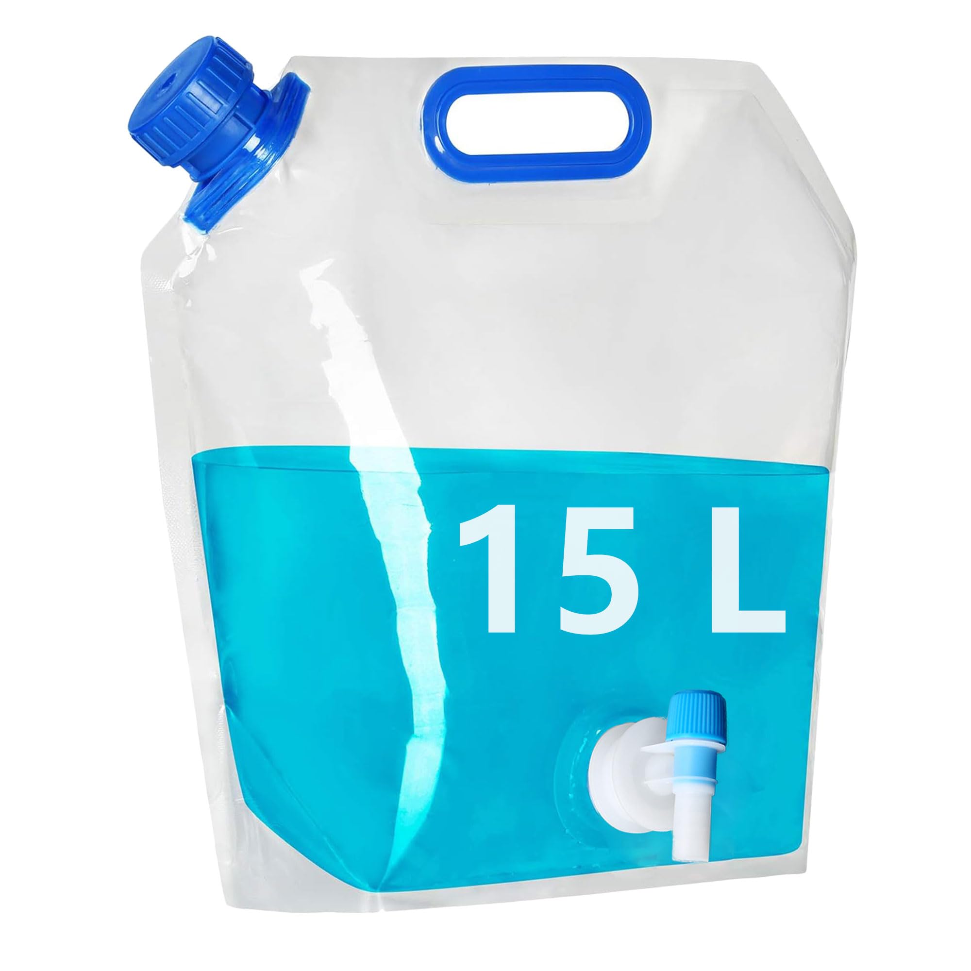 Hayaww 15 L Foldable Water Carrier Bag Reusable Water Container with Tap Water Tank Camping Foldable Water Canisters for Water Can Transportable