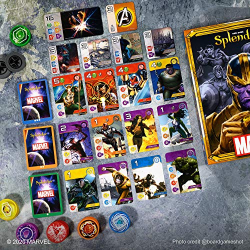 Juego De Mesa Marvel Splendor | Para 2-4 Jugadores | Edad 10+ | Duración 30 Minutos | Temática Vengadores