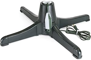 Best Choice Products 360-Degree Rotating Adjustable Christmas Tree Stand for Up to 7.5ft Artificial Tree w/ 3 Settings, 3 Built-in Electrical Outlets, Black