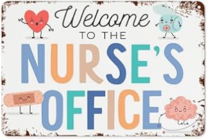 Welcome To Nurse Clinic Sign School Health Office Poster Metal Sign Pediatric Clinic Decor Health Room School Nurse Gift For 