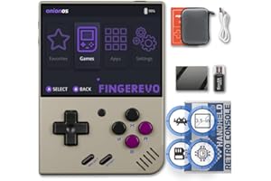 FINGEREVO Miyoo Mini Plus OnionOS Handheld Game Console 3.5-inch 640*480 Screen 3000mAh Miyoo-mini+ with Portable Case Retro Gray