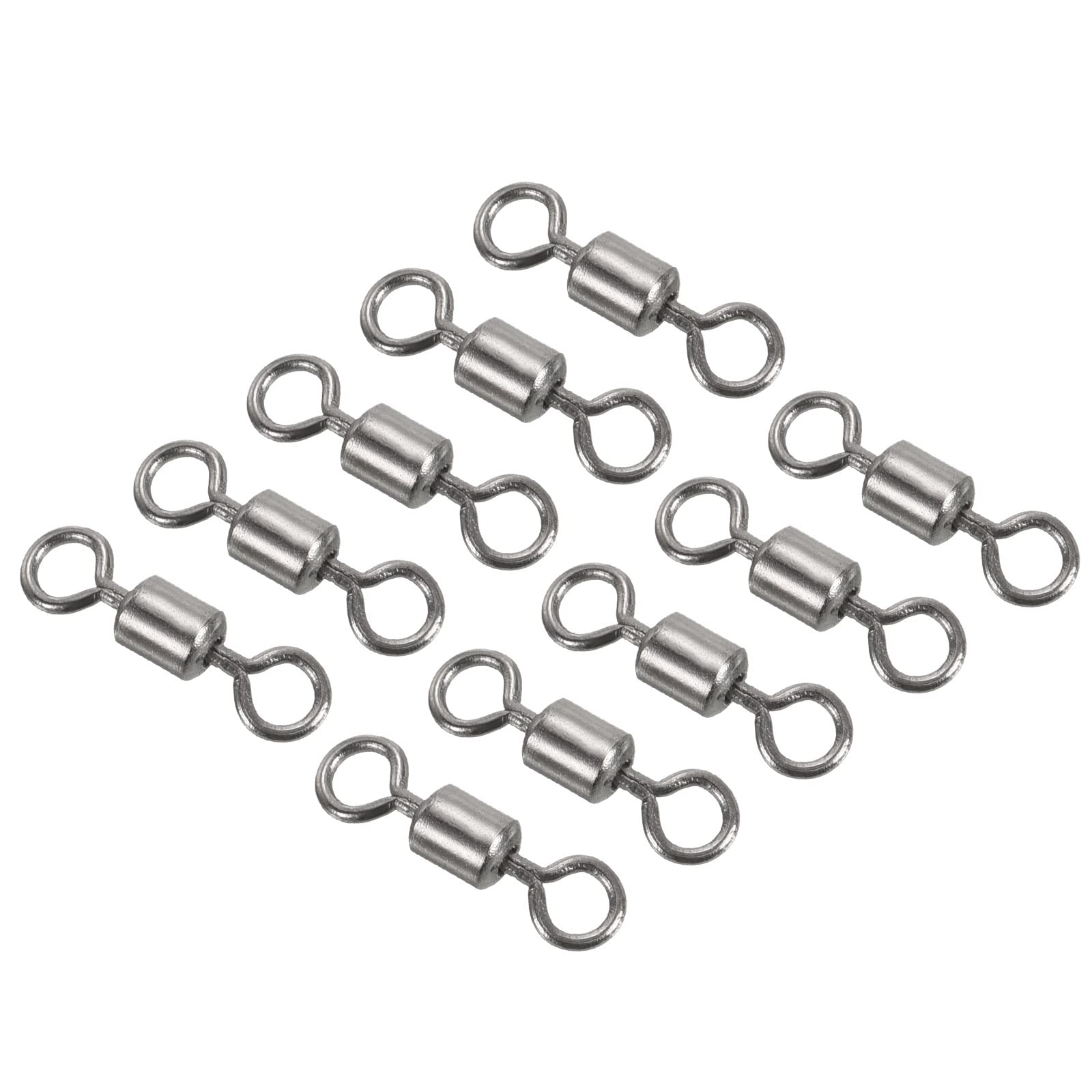 PATIKIL Fishing Barrel Swivels, 100 Pack 72LBS Copper Rolling Hook Line Connector Terminal Tackle for Saltwater Freshwater Fishing, Black