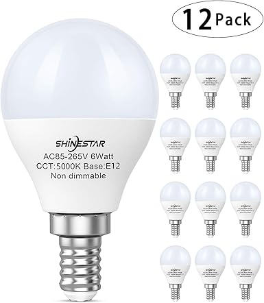 12 Pack Daylight Ceiling Fan Light Bulbs 60watt Equivalent A15
