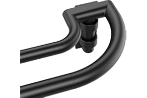 ENJOYBASICS Double Curtain Rod，Blackout Wrap-Around Curtain Rods for Windows 48 to 84 Inch，Adjustable from 32 to 86 Inch for Room Darkening Curtains, Matte Black