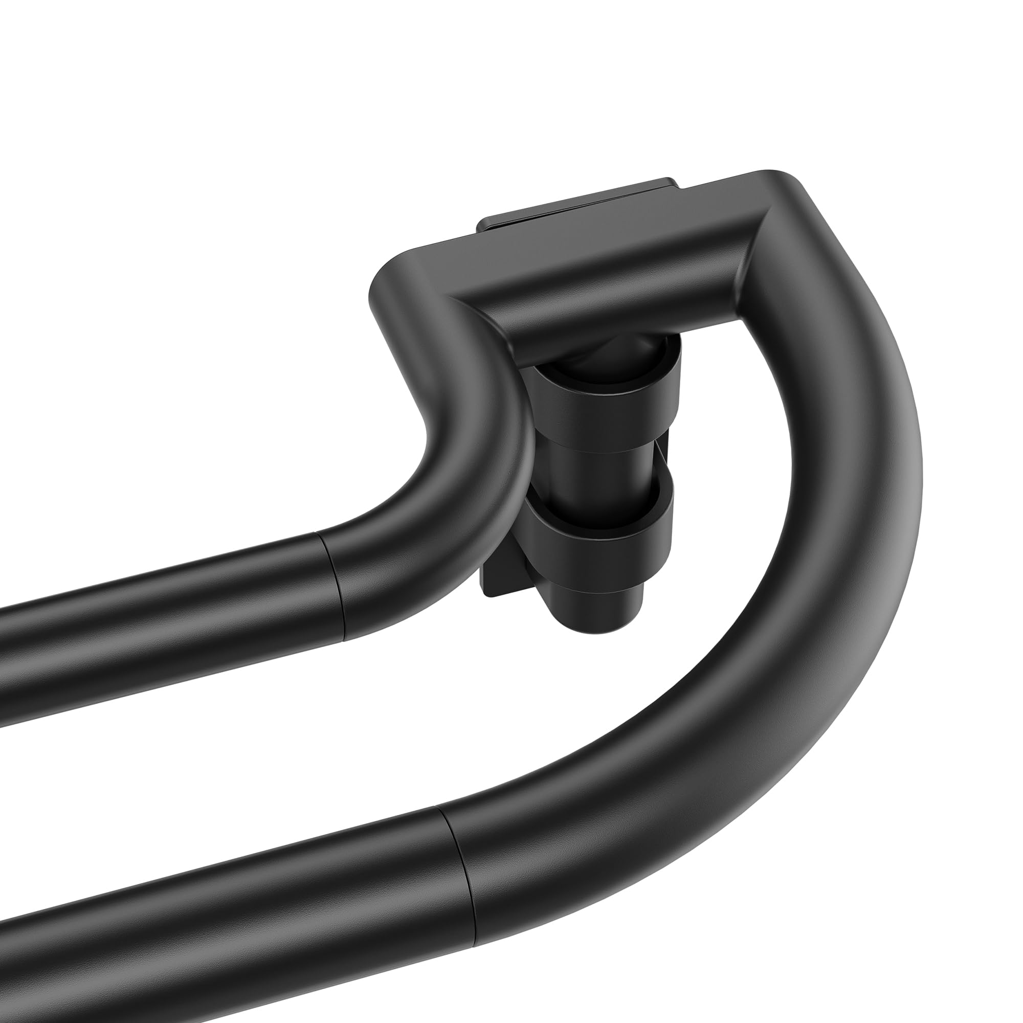 ENJOYBASICS Double Curtain Rod，Blackout Wrap-Around Curtain Rods for Windows 72 to 144 Inch，Adjustable from 32 to 144 Inch for Room Darkening Curtains, Matte Black