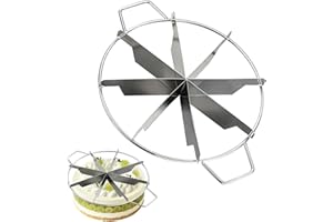 Cake Divider Cutter, 6/7/8 Blade Round Cake Slicer with Side Handles, Stainless Steel Pie Cutter, Cakes Portion Marker, for B