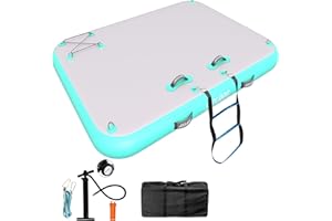 JOOLOOG Inflatable Floating Dock Mat,6 inches Thick Inflatable Stable Platform Raft with Storage Bag None-Slip Surface for Lake Beach Pool