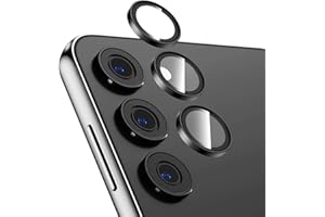 KUZOOM 2Pack 9H Auto Alignment HD Camera Lens Protector for Samsung Galaxy S24 Plus,Metal Individual Ring Back Screen Camera Cover Film Decoration Accessories,Scratch Resistant (Black)
