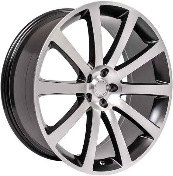 Amazon Com Oe Wheels Llc 22 Inch Fits Chrysler 300 Challenger Srt8 Charger Srt8 Magnum 300 Srt Style Cl02 22x9 Rims Satin Black Machined Set Automotive