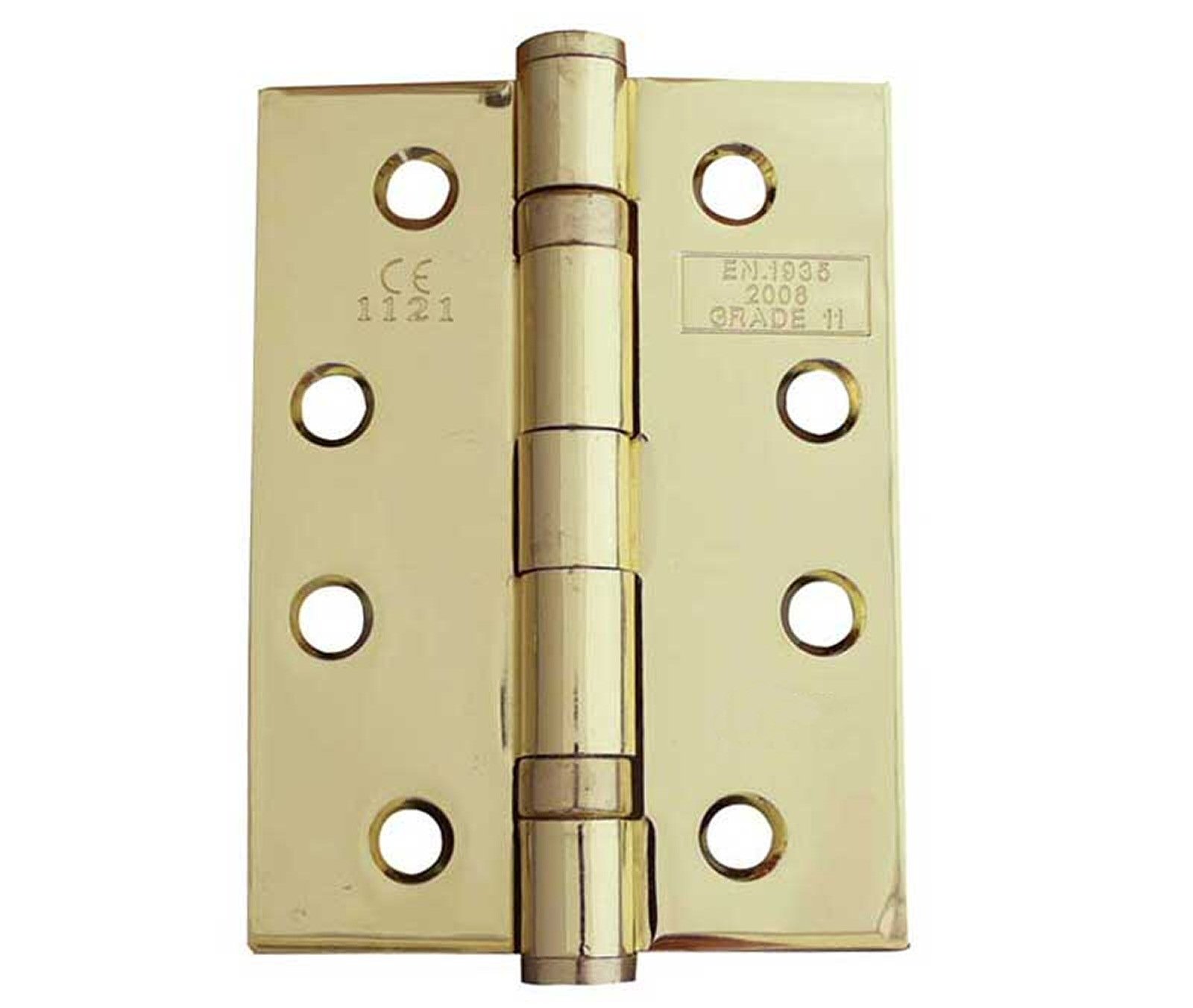 Ball Bearing Fire Door Hinges Polished Brass - 1 Pair (2 Hinges) - 4 Inch 102mm CE11 Grade