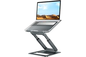tounee Laptop Stand for Desk Adjustable Height, Telescopic Computer Stand with Pull Out Design Ergonomic Laptop Riser Fits Al