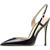 Qunvngutui Women's Sexy Pointed Toe Flower Mouth One-Strap Shallow Mouth Stiletto High Heel Ankle Strap Casual Party Banquet Sandals