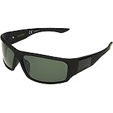 Dockers Men's Gavin Sunglasses Polarized Wrap, Black, 57mm