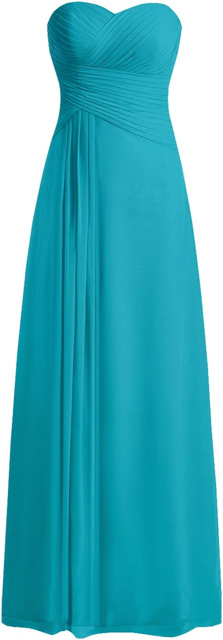 Bridesmaid Dress Prom Dresses Long Sweetheart Chiffon Evening Gowns Pleat Strapless Bridesmaid Dress