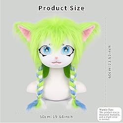 hbbhml Animal Cat Head Mask Fursuit Cute Plush