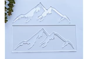 YUXUANISH Mountain Range Router Template,Acrylic Router Template,Charcuterie Board Template for Woodworking&Craft (12''X5'')