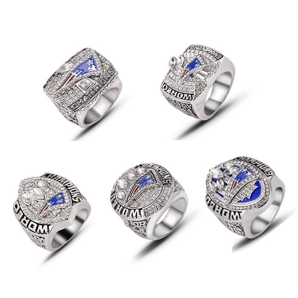 Super Bowl Liii 2019 2001 Championship Replica Rings Size 9 12 Ajzyx New England Patriots 6 Years Rings Set Rings Fan Shop