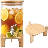 Wooden Drink Dispenser Stand, Beverage Dispenser Stand and Water Jug Holder, Drink Stand for Families, Parties and Catering Events, Fit Max 9 Inch Glass Water Pitcher Water Filter Bottle