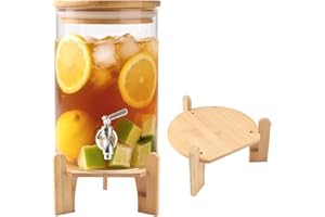 KKONHII Wooden Drink Dispenser Stand, Beverage Dispenser Stand and Water Jug Holder, Drink Stand for Families, Parties and Catering Events, Fit Max 9 Inch Glass Water Pitcher Water Filter Bottle