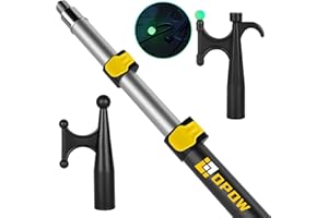 Opow Telescoping Boat Pole with 2 Pcs Hooks, Telescopic Boating Pole with Rust-Resistant Floating Durable Luminous Bead Hook for Boating Docking or Clean Accessories