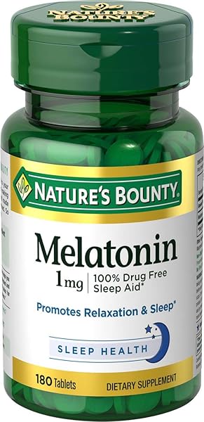 NATURE’S BOUNTY MELATONIN, 100% DRUG FREE SLEEP AID,...