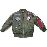 CORIRESHA Kids Bomber Jacket Full Zip Badge Thermal Jacket with Pockets