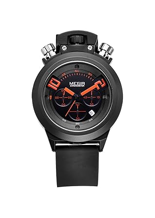 Military Watch Analogue Display Date Chronograph Sport Clock Silicone Mens Wristwatch