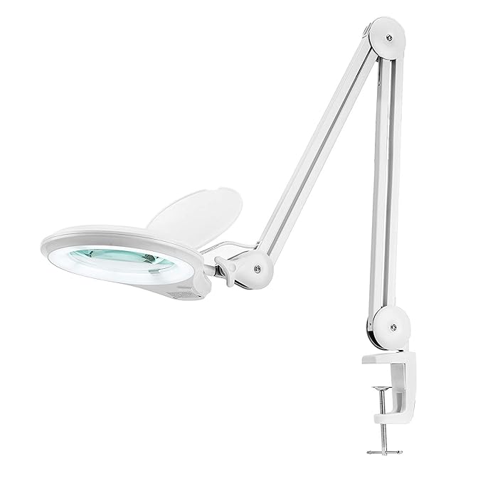 SCHOFIC Bifocals 1200 Lumens LED Magnifying Lamp with Clamp White