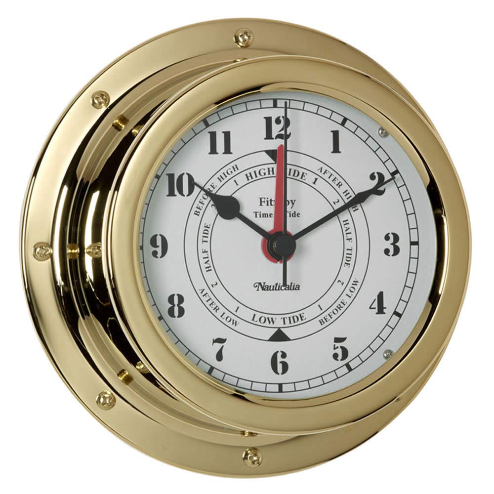 Fitzroy QuickFix Tide Clock, Brass, Navy Grey