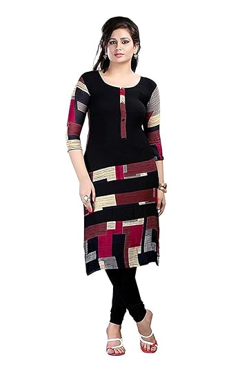 Navabi Export Womens Cotton Wrap Kurti (MX-KU-4_Black_X-Large)