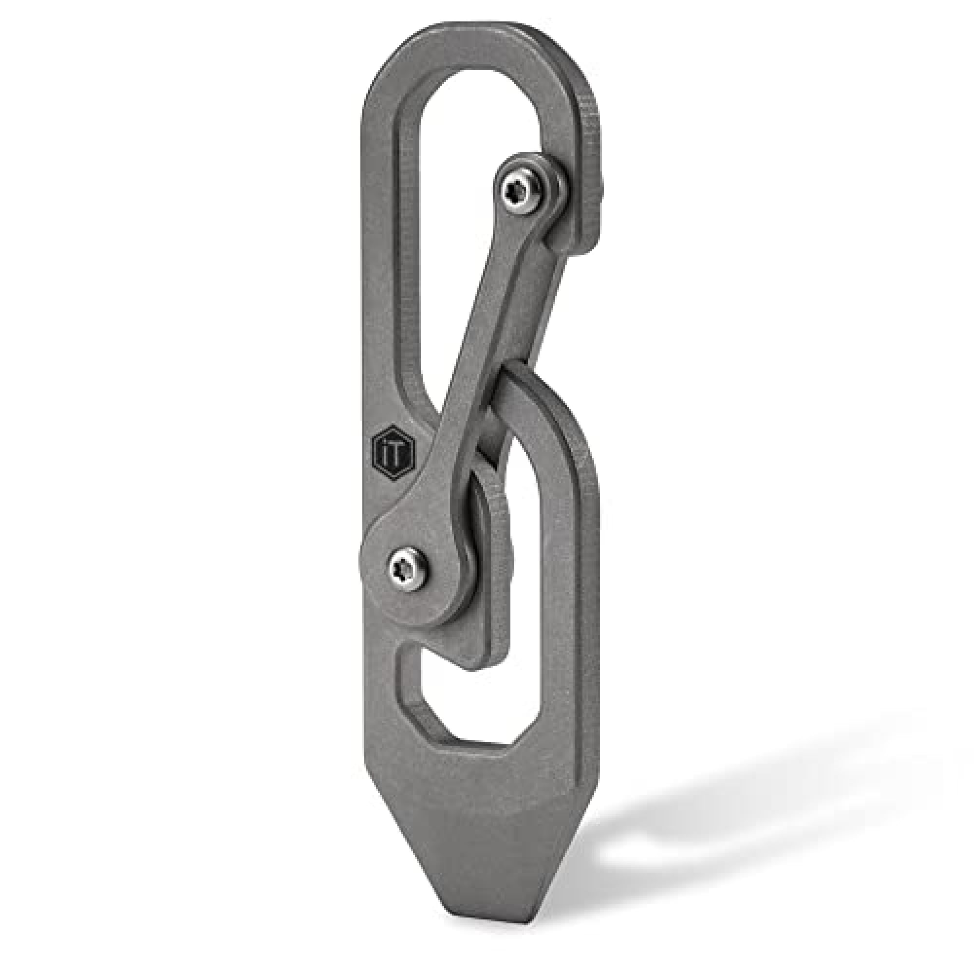 KeyUnity Titanium Carabiner Keychain 3-in-1 Multitool - Quick Release, Pry Bar Function, Long-lasting Everyday Carry Tool for Man Camping & Hiking