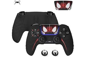Ps5 Controller Skin – Xhiver Ps5 Controllers Cover with Anti-Slip Grip, Touch Pad Stickers & Thumb Grips, Spider-Inspired Design for Ps5 Controller Accessories