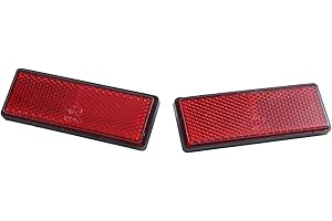 ciyeu Rectangle red Reflectors Universal for Motorcycles ATV Bikes Dirt Bikes