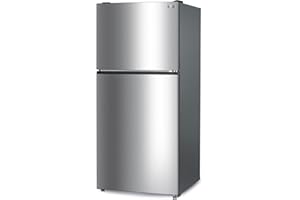 BLACK+DECKER 20.1 Cu. Ft. Top Mount Refrigerator with Ice Maker, 2-Door Refrigerator with Top Freezer, Freezer with Icemaker and Adjustable Temperature Control, ENERGY STAR, BR2010JIMS, Sliver
