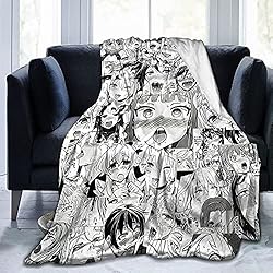 Ahego Throw Blanket Anime Collage Throws Flannel