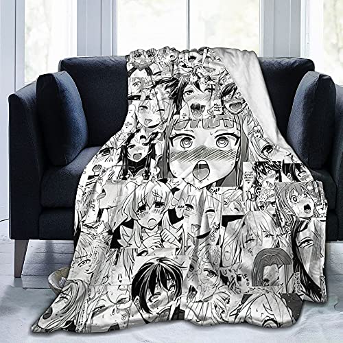 Ahego Throw Blanket Anime Collage Throws Flannel