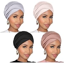 Amazon.com: TuTive 4 piezas de turbante para la cabeza para ...