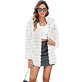 FIOPHY Womens Faux Fur Coats Fuzzy Long Sleeve Winter Jacket Open Front Cardigan Top Fluffy Warm Outwear with Pockets