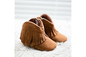Baby Cowgirl Tassel Boots Infant Girls Boys Cozy Warm Boots Winter Baby Girl Shoe Non-Slip Crib Shoes for Toddlers
