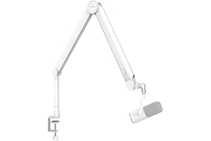 IXTECH Mic Arm White Premium Boom Arm 360° Rotatable Microphone Arm Stand with Desk Mount Fully Adjustable Sturdy and Universal VALIANT WHITE Model