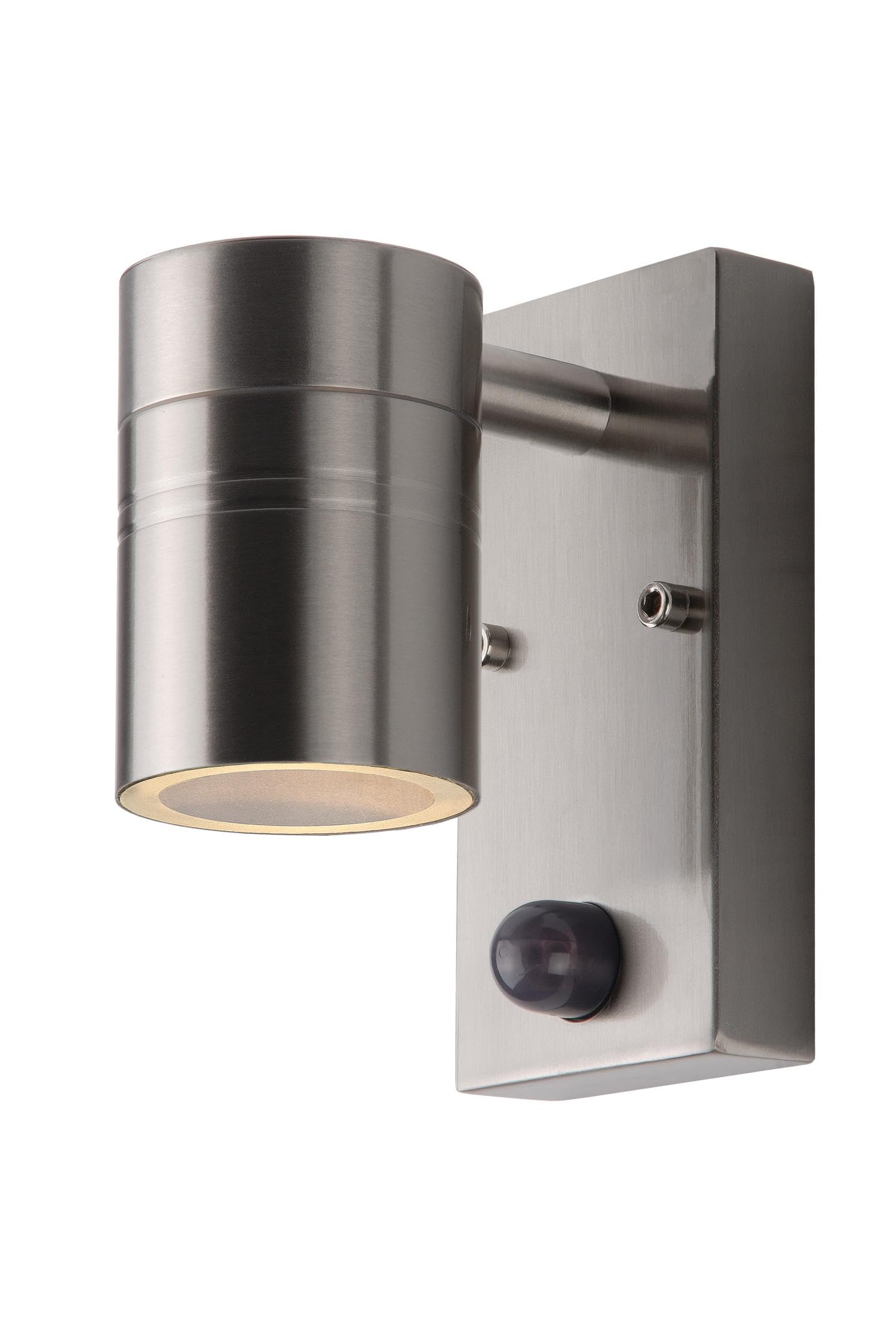 LUCIDE ARNE-LED IR - Wall Spotlight/Wall Light Indoor/Outdoor - Ø 6,3 cm - LED - GU10-1x5W 2700K - IP44 - Motion & Day/Night Sensor - Satin Chrome