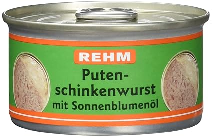 Rehm Putenschinkenwurst mit Sonnenblumenöl, 12er Pack (12 x 125 g)