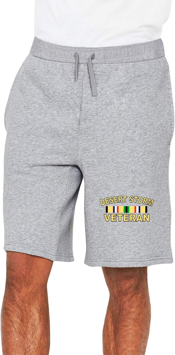 Desert Storm Veteran Logo Mens Casual Shorts Elastic Jogger Gym Sport Shorts