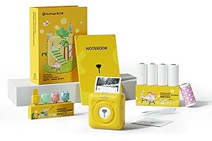 PeriPage A6 Mini Printer, Maximum Printing Width 2", Wireless Bluetooth Portable Thermal Printer, 203 DPI Clear Resolution, Connected Through Mobile APP, Can Print Labels, Stickers, Photos (Gift Box)